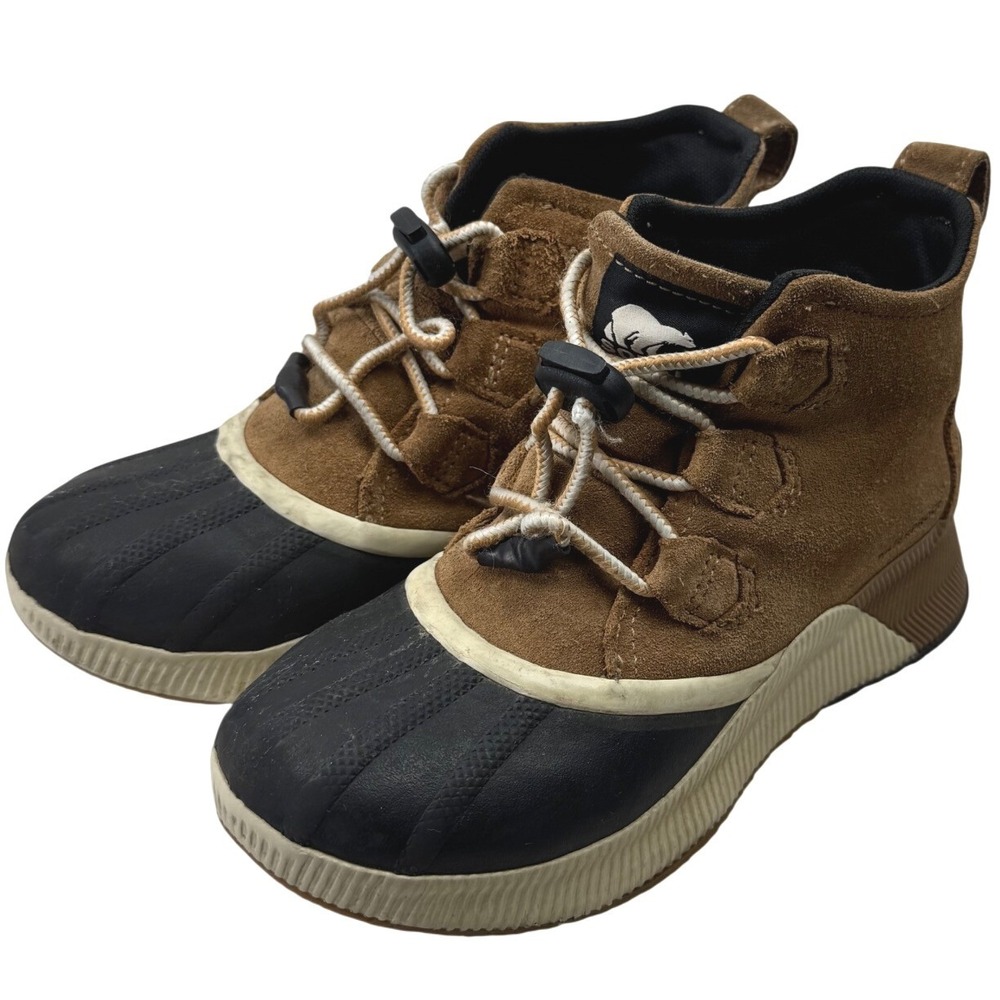 Sorel Out N About Classic‎ Boots Kids 4 Elk Black Waterproof Suede NY4564-224